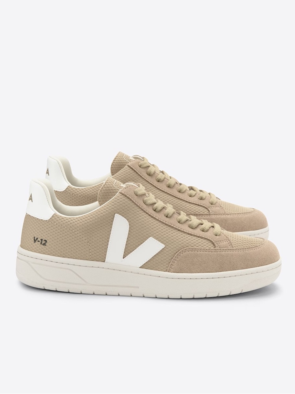 Veja Shoes V-12 Alveomesh Dune White New Tan Vegan Leather Chunky